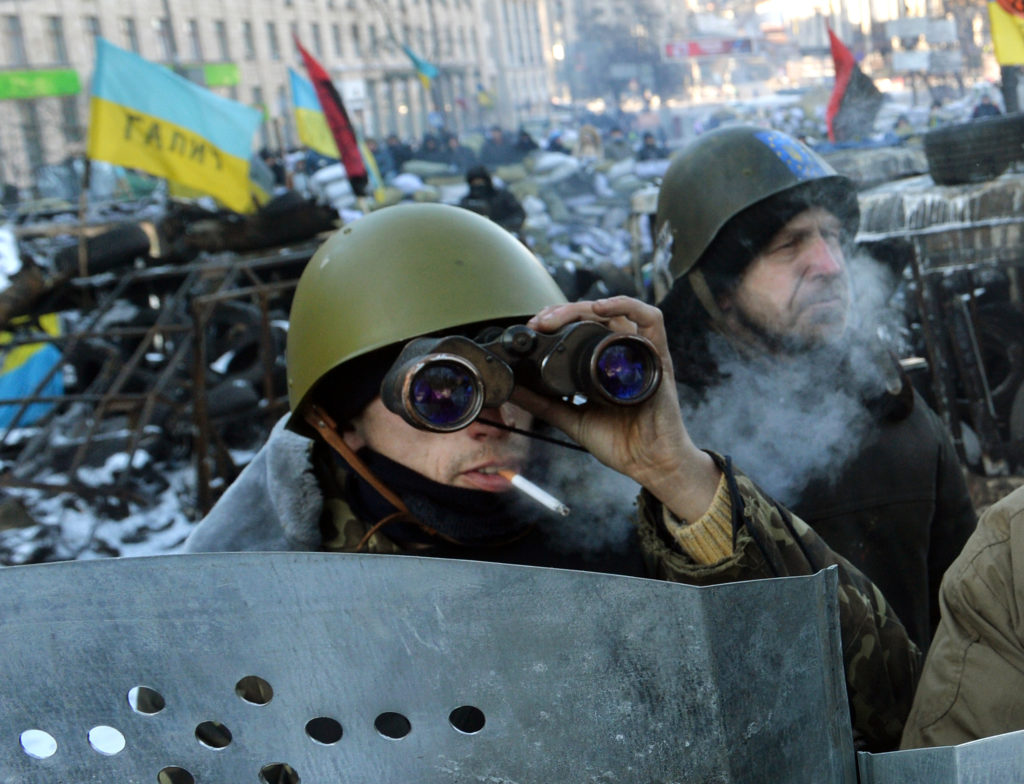 Fegyveres felkelők a kijevi Majdanon 2014. január 31-én #moszkvater