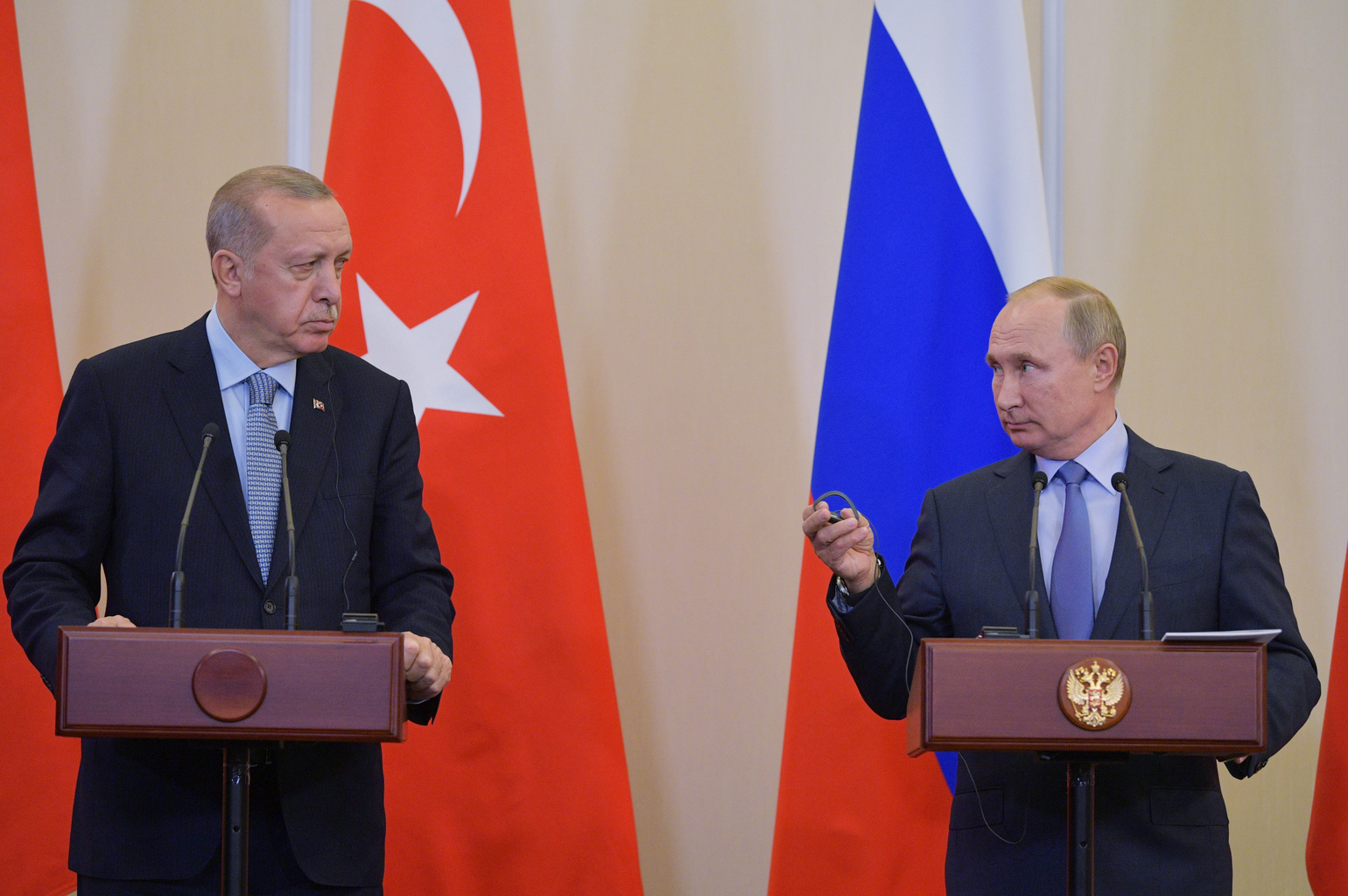 Recep Tayyip Erdoğan és Vlagyimir Putyin sajtótájékoztatója Szocsiban 2019. október 22-én #moszkvater