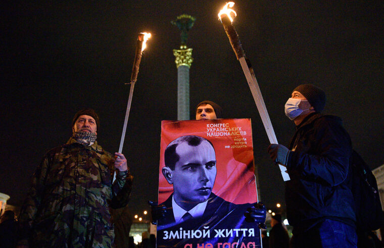 Ukrán nacionalisták ünneplik Stepan Bandera születésének 112-ik évfordulóját Kijevben 2021. január elsején #moszkvater