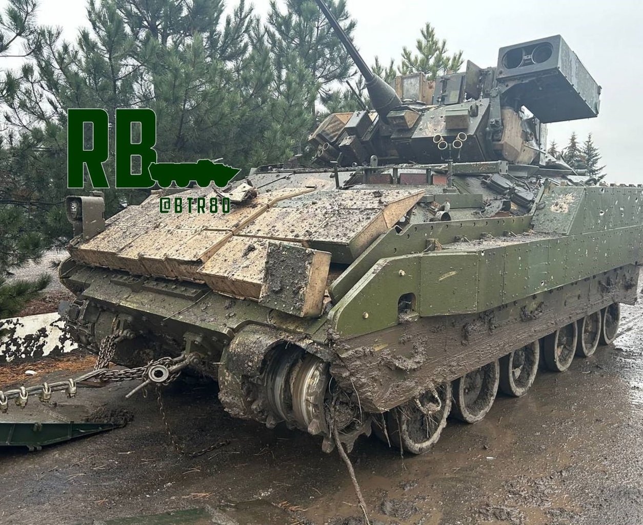 BRAT reaktív páncélblokkok a zsákmányolt M2 Bradley lövészpáncéloson #moszkvater
