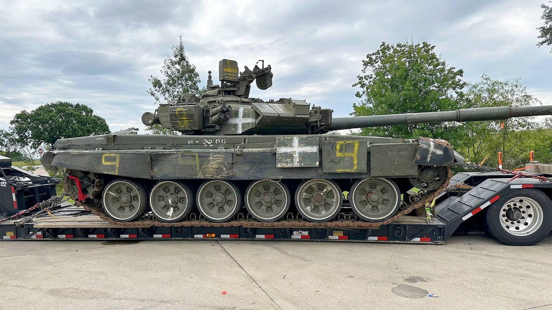 Ukrán fél által zsákmányolt T-90 harckocsi valahol az Egyesült Államokban #moszkvater